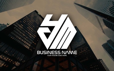 Design del logo della lettera YM poligonale professionale per il tuo business - Identità del marchio