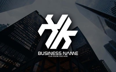 Design professionale del logo della lettera XK poligonale per il tuo business - Identità del marchio