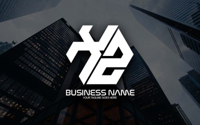 Design professionale del logo della lettera XZ poligonale per il tuo business - Identità del marchio
