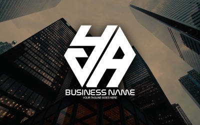 Design professionale del logo della lettera YA poligonale per il tuo business - Identità del marchio