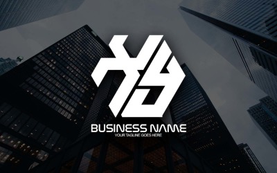 Diseño de logotipo de letra XY poligonal profesional para su negocio - Identidad de marca
