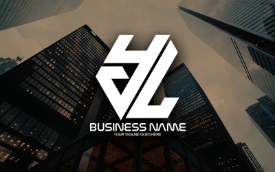 Diseño de logotipo de letra YL poligonal profesional para su negocio - Identidad de marca