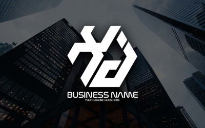 Profesionální návrh loga s polygonálním písmenem XJ pro vaši firmu – identita značky