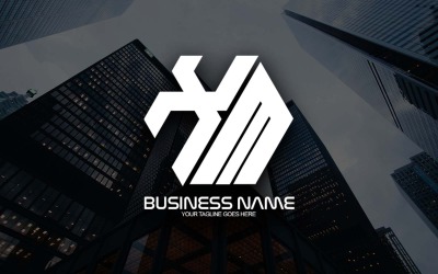 Professioneel veelhoekig XM-letterlogo-ontwerp voor uw bedrijf - merkidentiteit