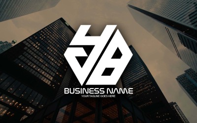 Professioneel veelhoekig YB-letterlogo-ontwerp voor uw bedrijf - merkidentiteit