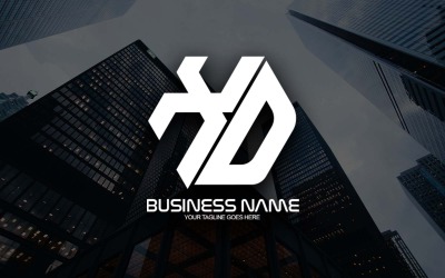 Professionell polygonal XD-bokstavslogodesign för ditt företag - varumärkesidentitet