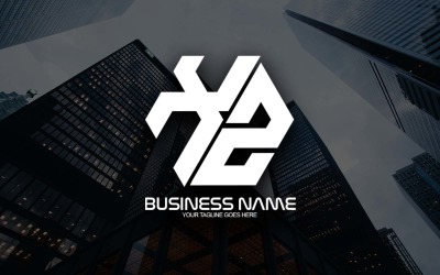 Professionelles polygonales XZ-Buchstaben-Logo-Design für Ihr Unternehmen - Markenidentität