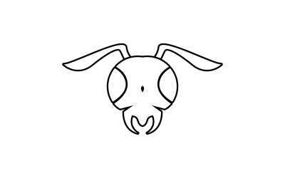 Ant head logo and symbol vector v16