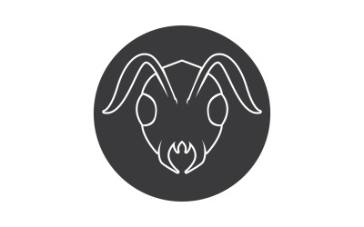 Ant head logo and symbol vector v17