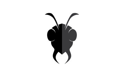 Ant head logo and symbol vector v6