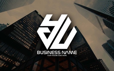 Création de logo de lettre YU polygonale professionnelle pour votre entreprise - Identité de marque