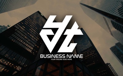 Profesjonalny wielokątny projekt logo litery YT dla Twojej firmy - tożsamość marki