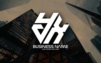 Professioneel veelhoekig YX-letterlogo-ontwerp voor uw bedrijf - merkidentiteit