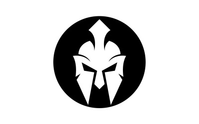 Spartan gladiador casco icono logo vector v11