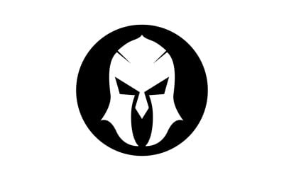 Spartan gladiador casco icono logo vector v14