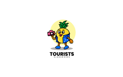 Ananas Maskot Karikatür Logo Tasarımı