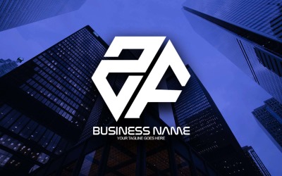 Création de logo de lettre ZF polygonale professionnelle pour votre entreprise - Identité de marque