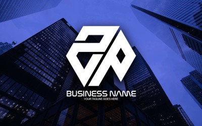 Création de logo de lettre ZP polygonale professionnelle pour votre entreprise - Identité de marque