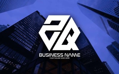 Création de logo de lettre ZQ polygonale professionnelle pour votre entreprise - Identité de marque
