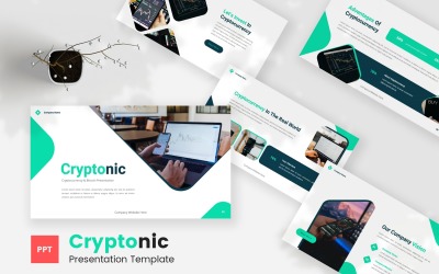 Cryptonic - Cryptocurrency en Bitcoin Powerpoint-sjabloon