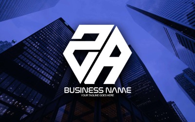 Design professionale del logo della lettera ZA poligonale per il tuo business - Identità del marchio