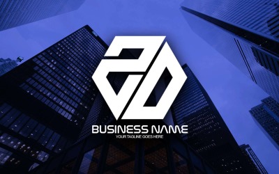 Diseño de logotipo de letra ZO poligonal profesional para su negocio - Identidad de marca