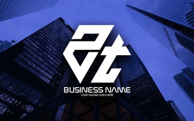 Diseño de logotipo de letra ZT poligonal profesional para su negocio - Identidad de marca