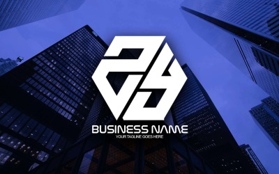 Diseño de logotipo de letra ZY poligonal profesional para su negocio - Identidad de marca