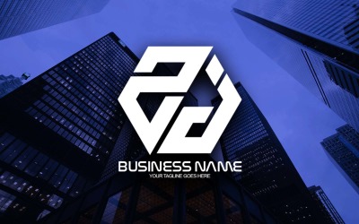 Професійний полігональних ZJ лист дизайн логотипу для вашого бізнесу - фірмова ідентичність