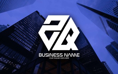 Profesionální polygonální návrh loga písmen ZQ pro vaši firmu – identita značky
