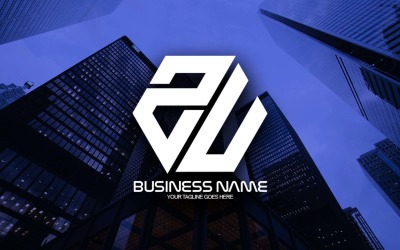 Профессиональный многоугольный дизайн логотипа ZU Letter для вашего бизнеса - фирменный стиль