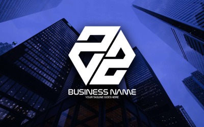 Professionell polygonal ZZ-bokstavslogodesign för ditt företag - varumärkesidentitet