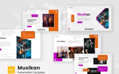 Musikan - Modèle Google Slides pour groupe de musique