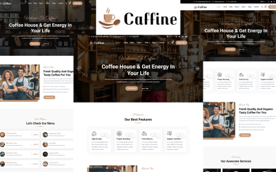 Caffine - Кафе и кофейня HTML5 шаблон
