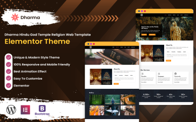 Dharma hindu istentemplom vallás websablonja
