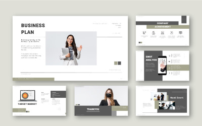 Modelo de apresentação comercial de apresentação de negócios com pacote completo de 100 slides
