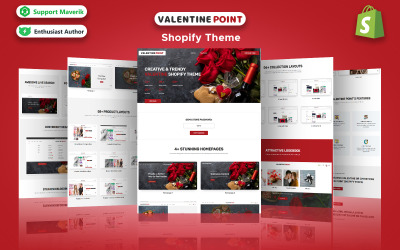 Valentine Point - Alla hjärtans- och julklappar Multipurpose Shopify-tema