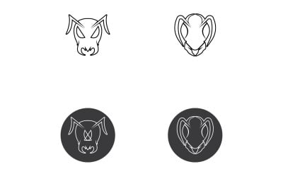 Ant head logo and symbol vector v8