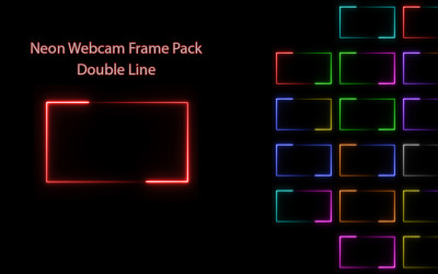 Neon Double Line Webcam Frame Stock Motion Graphic Pack