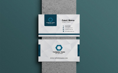 Plantilla de diseño de tarjeta de presentación azul y lista para imprimir