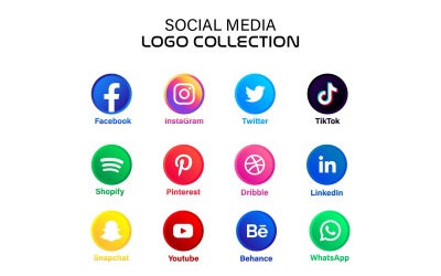 Social Media icons, Pack Websites Icons, clean template - Icon set template
