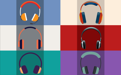 Stylish Headphones Vector