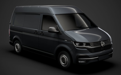 Volkswagen Transporter Van L1H2 T61 2020 3D 模型