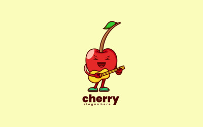 Cherry maskot kreslený styl loga