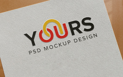 New logo presentation mockup on white paper card texture