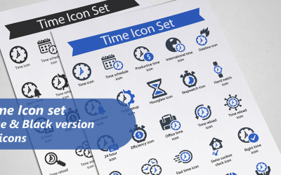 Zeit-Glyphen-Icon-Set-Vorlage