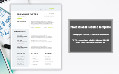 Modèle de CV imprimable PDF Brandon Gates