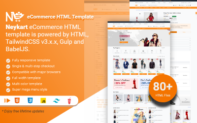 Neykart - Multifunctionele e-commerce HTML5-websitesjabloon