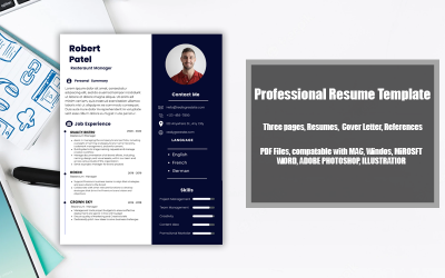 Utskrivbar CV-mall PDF Resteraunt Manager