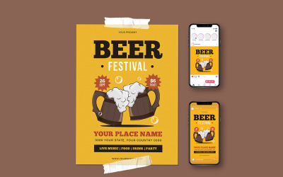 Flyer voor de uitnodiging van het bierfestival